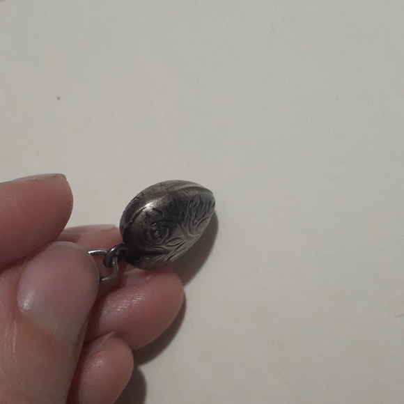 Vintage Sterling Sliver Floral Heart Pendant - Picture 4 of 5